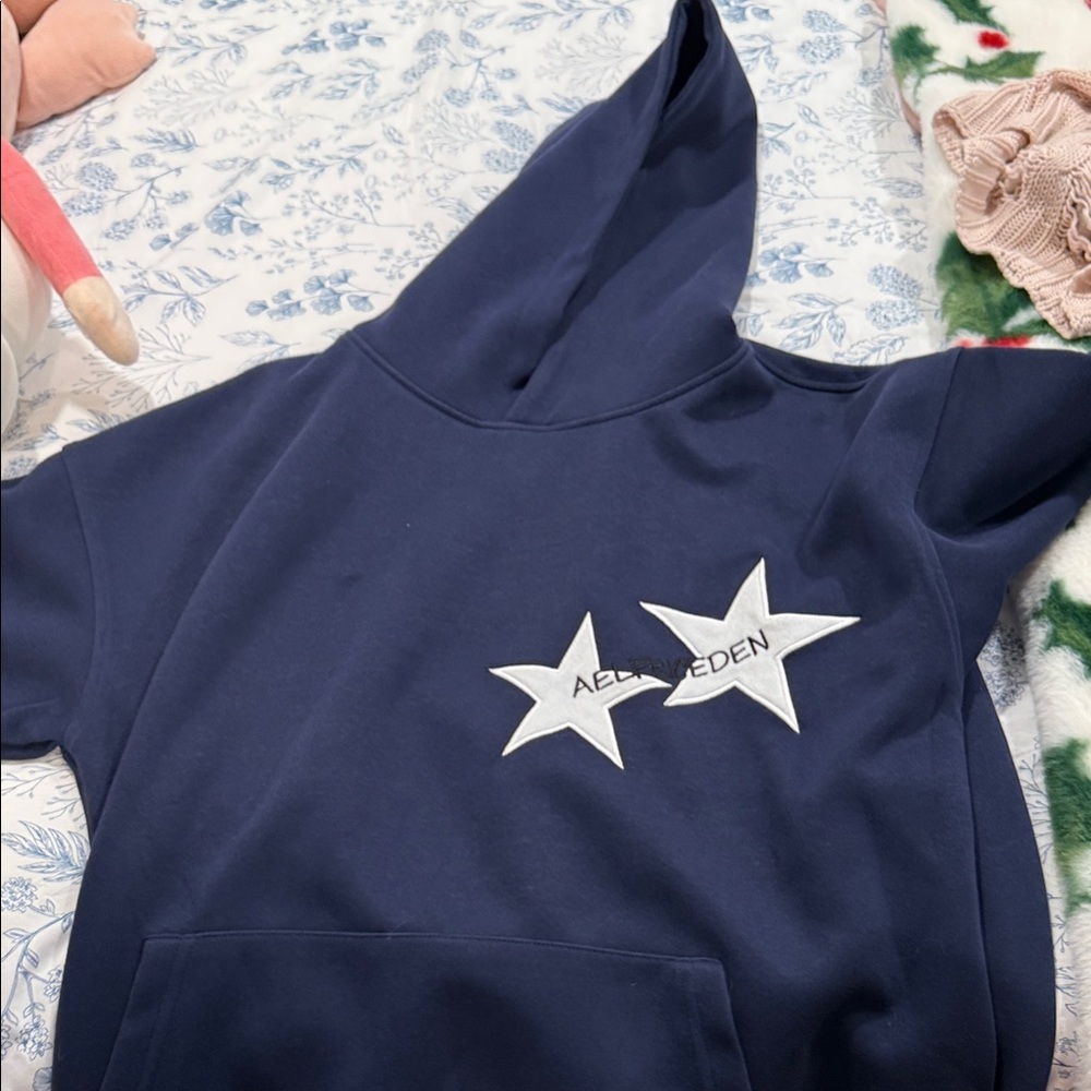 Kids Navy Hoodie with Star Design